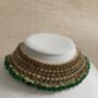 Indian Gold Plated Emerald Green Pearl Choker Set, thumbnail 3 of 8