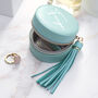 Personalised Turquoise Jewellery Case With Tassel, thumbnail 1 of 6