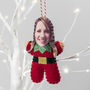 Personalised Elf Christmas Tree Decoration, thumbnail 4 of 8