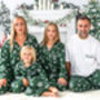 Family Christmas Green Snowflake Personalised Pyjamas, thumbnail 1 of 12