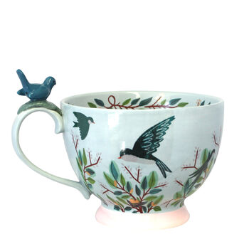 Large Decorative Mug With Blue Bird, 5 of 8