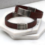 Mens Personalised Leather Message Bracelet, thumbnail 2 of 9