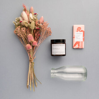 Dried Flower Posie, Candle And Chocolate Gift Set, 6 of 9