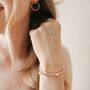 Heart Bead Triple Layered Bracelet In Rose Gold Plating, thumbnail 2 of 4