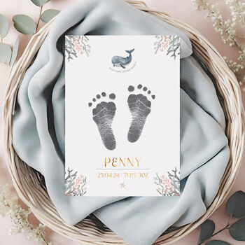 'Welcome To The World' Inkless Hand And Footprint Kit With Gold Foil Personalisation, 2 of 5