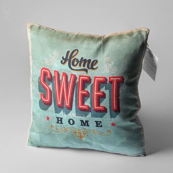 Retro Home Sweet Home Soft Cushion Cover, 3 of 7