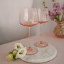 Pink Handblown Ripple Wine Glass, thumbnail 2 of 3