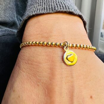 Gold Plated Bracelet With Heart Pendant, 2 of 4