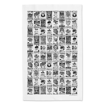 Crisp Packets Illustrated Black And White Tea Towel, 11 of 11