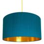 Teal Silk Lampshades With Copper Or Gold Lining, thumbnail 1 of 10