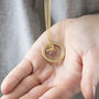 40th Birthday Gold Plated Birthstone Circle Necklace, thumbnail 3 of 9