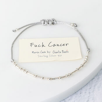 Fuck Cancer Sterling Silver Morse Code Bracelet, 6 of 9