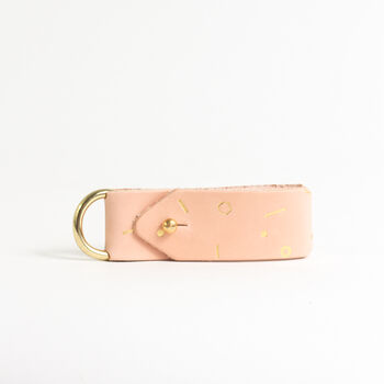 Geometric Gold Foil Leather Keyring, 2 of 5
