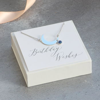 Crescent Moon Necklace With Mood Stone, 8 of 10