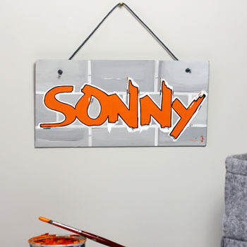 Personalised Graffiti Nickname Canvas Sign, 9 of 12
