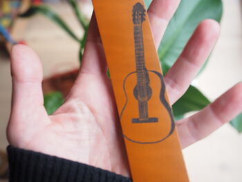 Personalised Guitar Leather Book Mark, 3 of 7