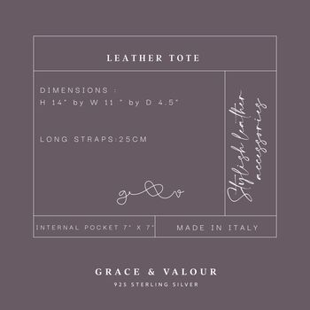 Dark Grey Soft Leather Tote Shopper, 11 of 12