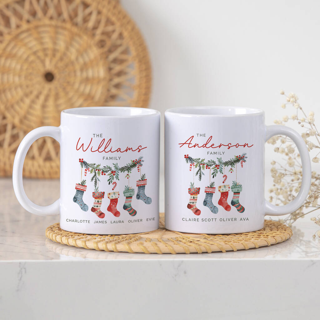 Personalised Family Name Christmas Mug, 1 of 4