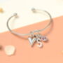 Personalised Heart Initial Silver Bracelet Friendship Knot, thumbnail 3 of 11