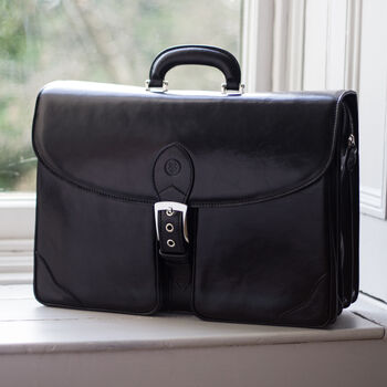 Personalised Men's Large Leather Briefcase 'Tomacelli2', 8 of 10