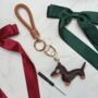 Dachshund Keyring With Braided Strap – Cute Sausage Dog Lover Stocking Filler Two Colour Options, thumbnail 5 of 9