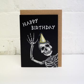Happy Birthday Skeleton Gothic Card, 7 of 8