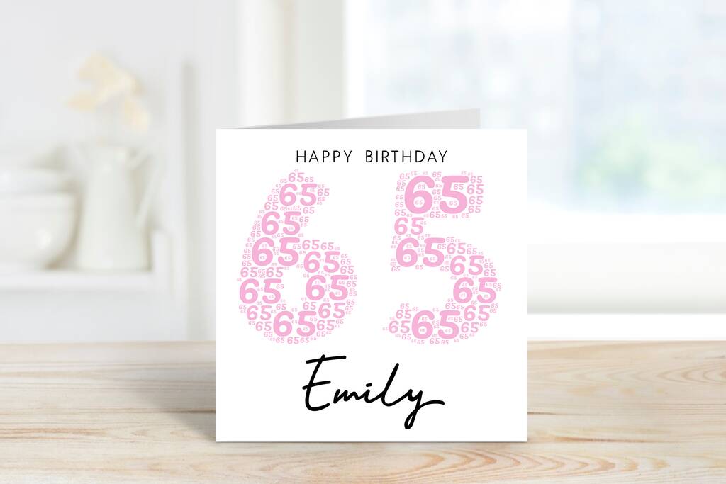 Personalised 65th Birthday Card For Her By Uniqueful