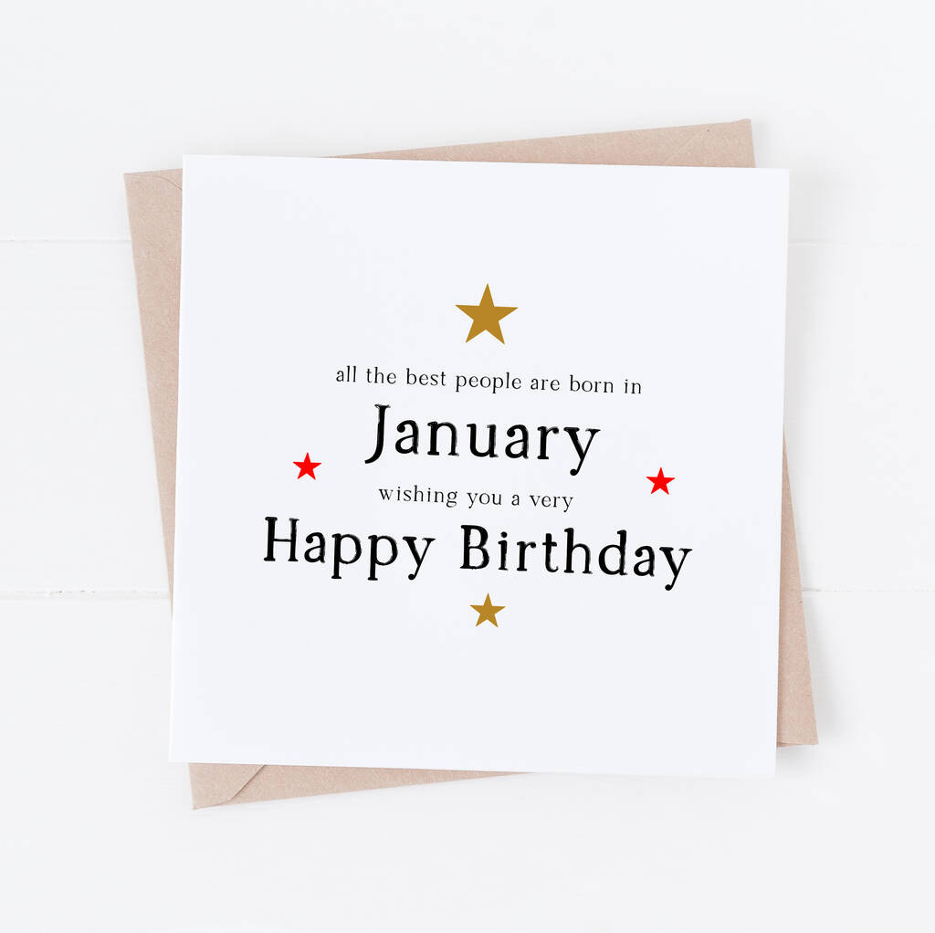 Happy January Birthday Card, 1 of 2