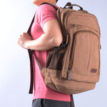 Colourway Canvas Backpack Rucksack, 6 of 12