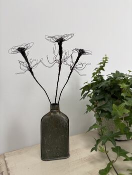 Three Handmade Wire Anemone Stems, 3 of 11