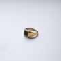 Gold Plated Square Signet Onyx Ring Polished Steel Ring, thumbnail 5 of 12