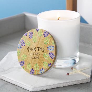 Wedding Scented Candle With Personalised Floral Lid, 6 of 10