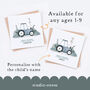 Personalised Tractor Birthday Card Blue, thumbnail 2 of 6