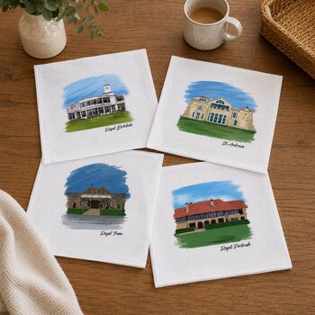 Set Of Four Handkerchiefs With British Golf Courses, 3 of 12