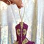 Cowboy Boot Hanging Christmas Decoration, thumbnail 4 of 8