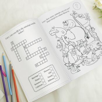 Personalised Pink Wedding Activity And Colouring Book, 4 of 4