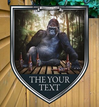Gorilla Inn Personalised Pub Sign/Bar Sign/Man Cave, 4 of 8