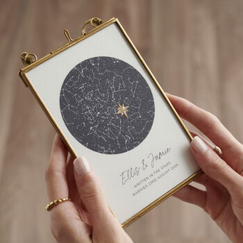 Personalised Wedding Night Sky Hand Stitched Print, 2 of 5