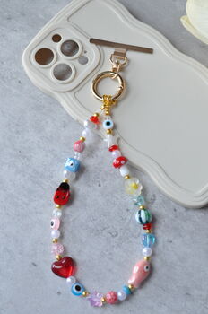 Glass And Ceramic Beaded Custom Phone Charm, 7 of 8