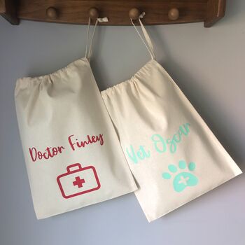 Personalised Vet Kit Drawstring Children's Bag, 2 of 4