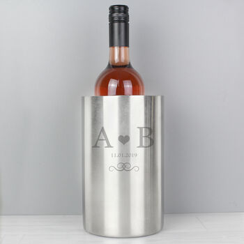 Personalised Initials Stainless Steel Wine Cooler, 2 of 4