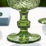 Set Of Four Green Paisley Wine Goblets, thumbnail 5 of 7