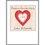 Personalised Coral 35th Wedding Anniversary Card, thumbnail 3 of 6