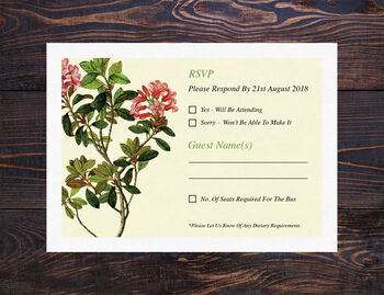 Personalised Botanical Floral Theme Wedding Invitations, 6 of 6