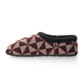 Ronnie Burgundy Geometric Pattern Mens Slippers Indoor/Garden Shoes, 5 of 10