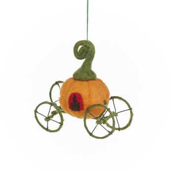 Handmade Felt Pumpkin Carriage, 3 of 5