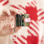 Personalised Leather Eight Photo Mini Book Keyring For Grandad With Hot Stamped Initials, Name Or Date, thumbnail 9 of 12