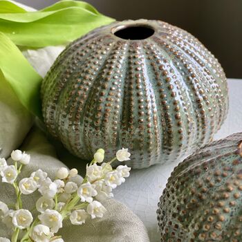 Glazed Ceramic Sea Urchin Bud Vase Set, 2 of 10