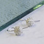 Dandelion Silver Flower Drop Earrings, thumbnail 1 of 10