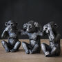 Set Of Three Silver 'Evil' Monkeys, thumbnail 3 of 6